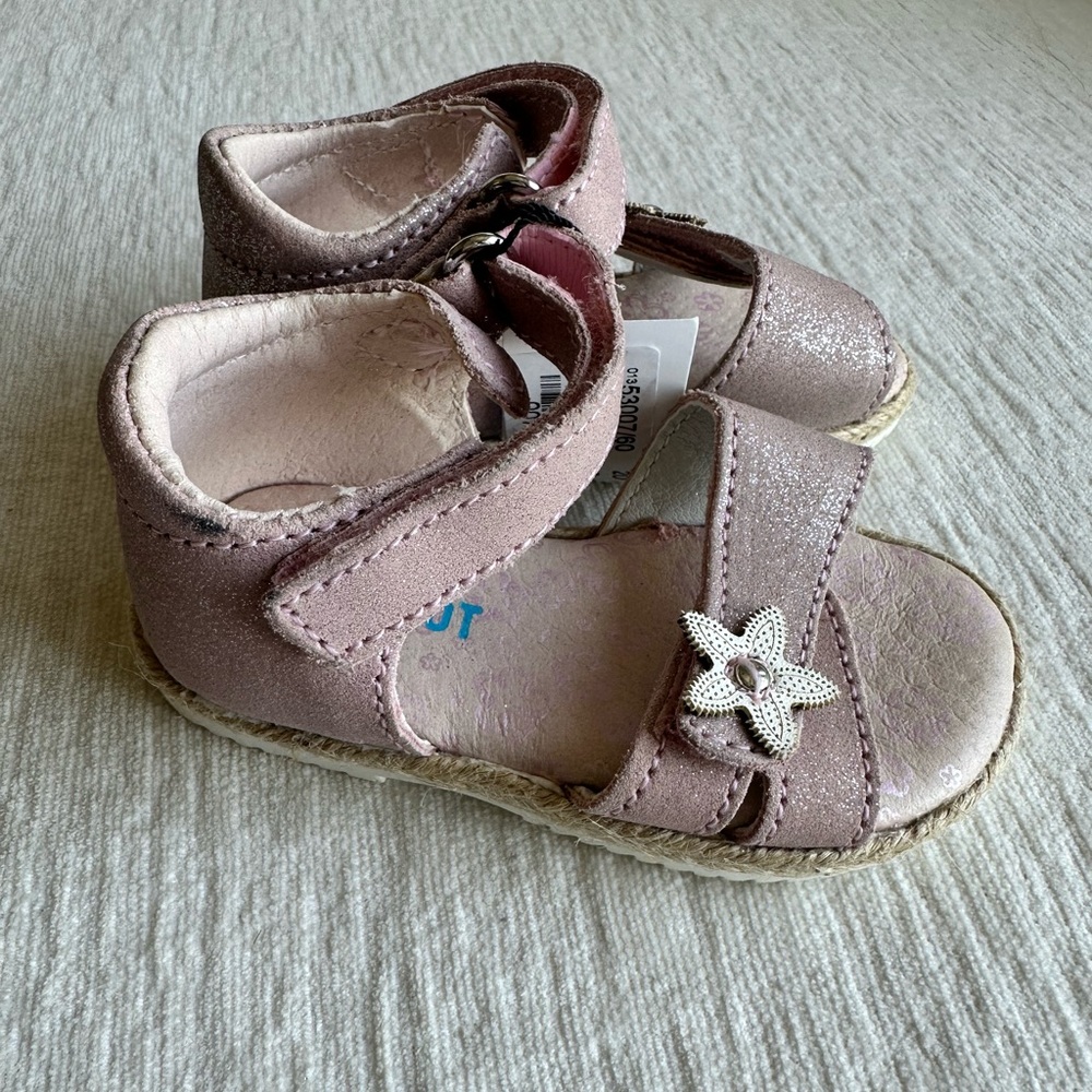 Camelot Velcro Closure Baby Girl Flower Sandal